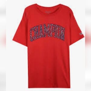 Champion red Crew Neck Short Sleeve star Graphic T-Shirt unisex S